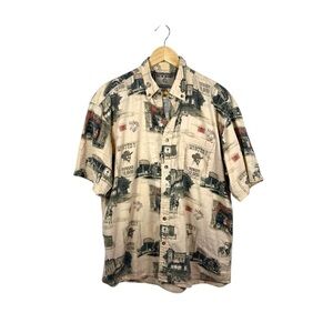 VINTAGE Bit & Bridle Men’s Western Printed Novelty Button-Up Shirt Size M